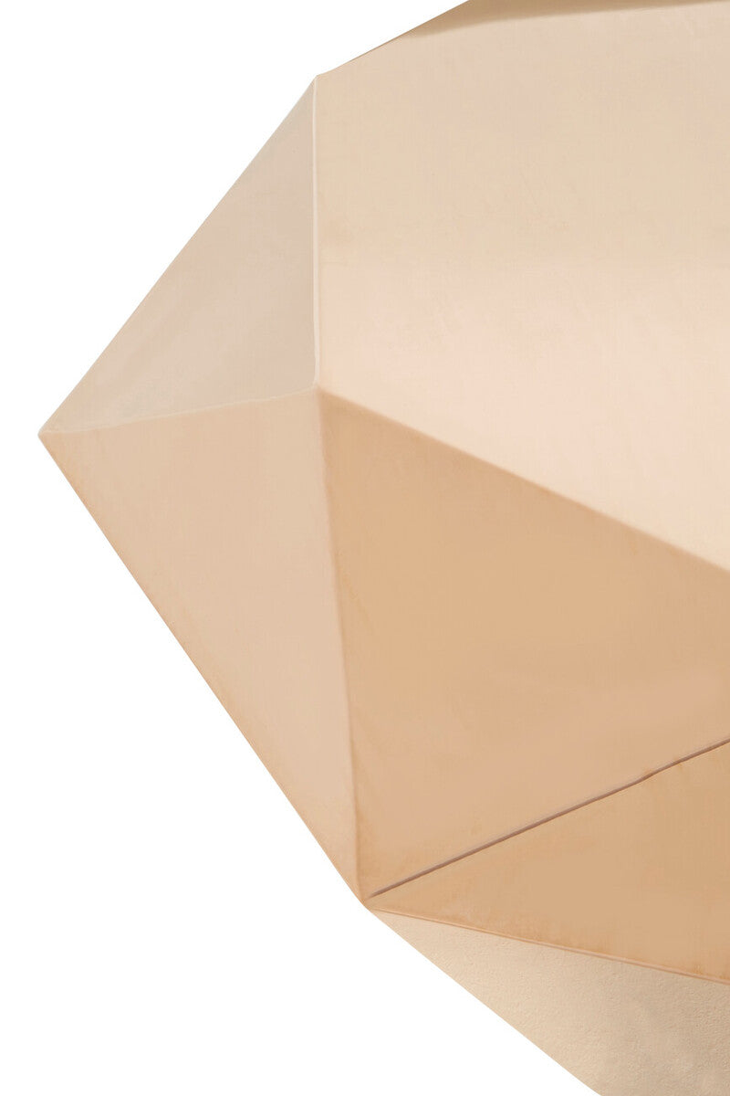 Gold Diamond Cut Stainless Steel Coffee Table with Hexagonal Tabletop | Allure