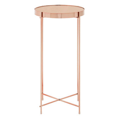 Gold Mirrored Tall Two Tier Side Table | Allure
