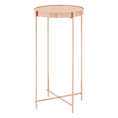 Gold Mirrored Tall Two Tier Side Table | Allure