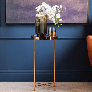 Gold Mirrored Tall Two Tier Side Table | Allure