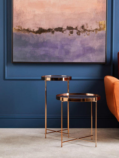 Gold Mirrored Tall Two Tier Side Table | Allure