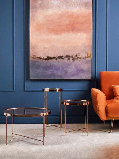 Gold Mirrored Tall Two Tier Side Table | Allure