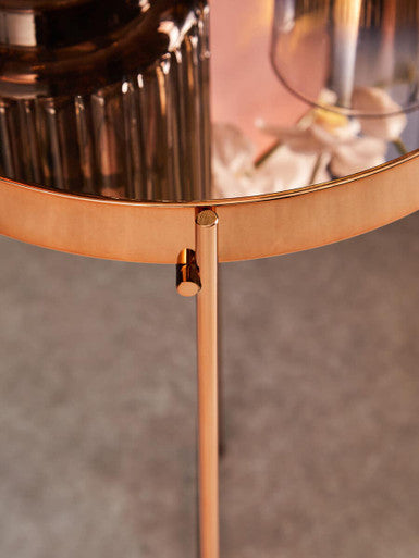 Gold Mirrored Tall Two Tier Side Table | Allure
