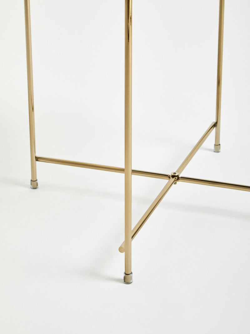 Black Mirror Side Table with Slim Tubular Metal Legs | Allure