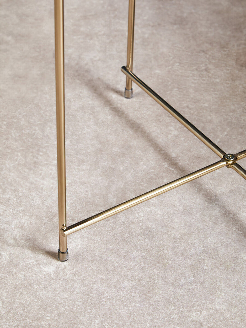 Black Mirror Side Table with Slim Tubular Metal Legs | Allure