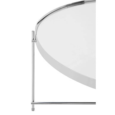 Silver Mirrored Glass Round Coffee Table | Allure