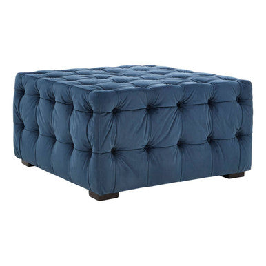 Midnight Velvet Button Stool | Stella