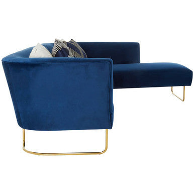 5 Seater Dark Blue Velvet corner-sofas, Renee