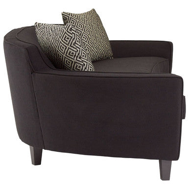 3 Seater Black Dimity Fabric Sofa | Rania
