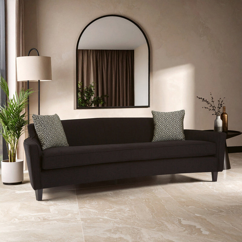 3 Seater Black Dimity Fabric Sofa | Rania