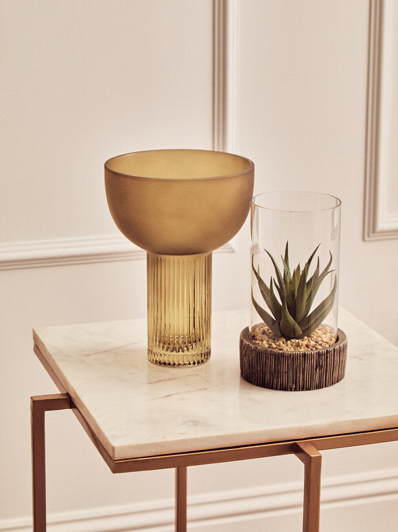 White Marble Top Side Table with Gold Finish Iron Legs | Shalimar