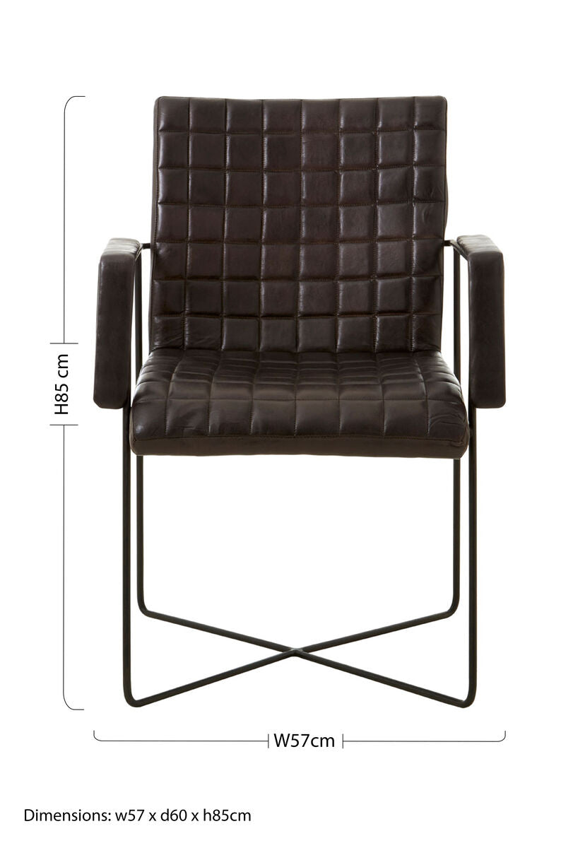 Black Leather Quilted Chair | Buffalo