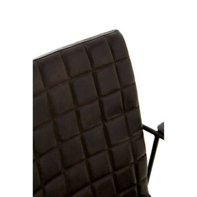 Black Leather Quilted Chair | Buffalo