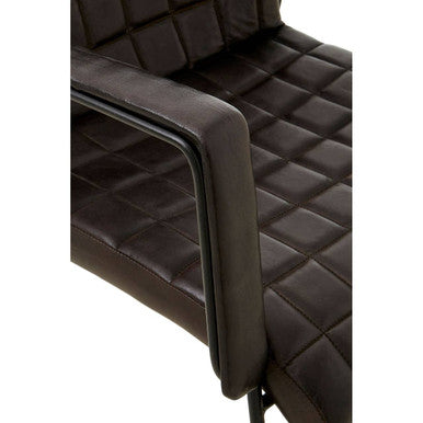 Black Leather Quilted Chair | Buffalo