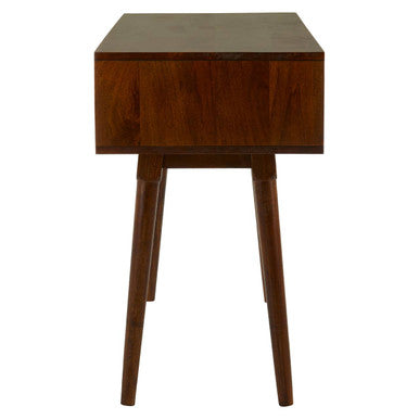 Natural Mango Wood Console Table with 2 Drawers | Costal