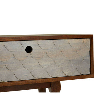 Natural Mango Wood Console Table with 2 Drawers | Costal