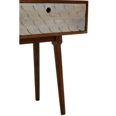 Natural Mango Wood Console Table with 2 Drawers | Costal