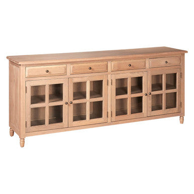 Oak Wood Sideboard in Washed Grey Finish | Lyon