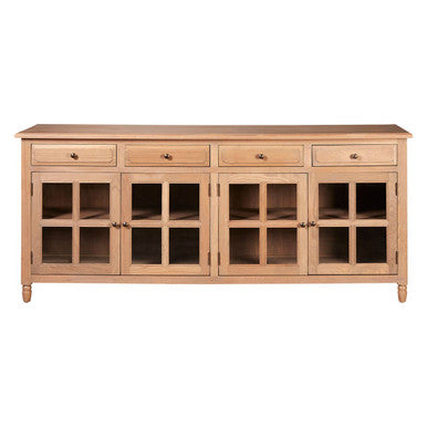 Oak Wood Sideboard in Washed Grey Finish | Lyon