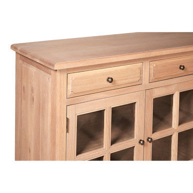 Oak Wood Sideboard in Washed Grey Finish | Lyon