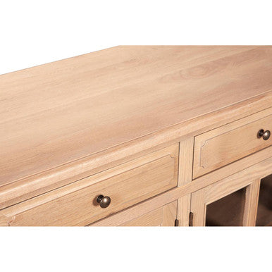 Oak Wood Sideboard in Washed Grey Finish | Lyon