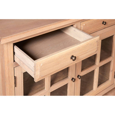 Oak Wood Sideboard in Washed Grey Finish | Lyon