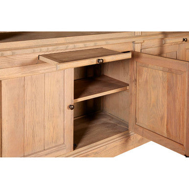 Washed Grey Oak Wood Large Bookcase with Ladder | Lyon