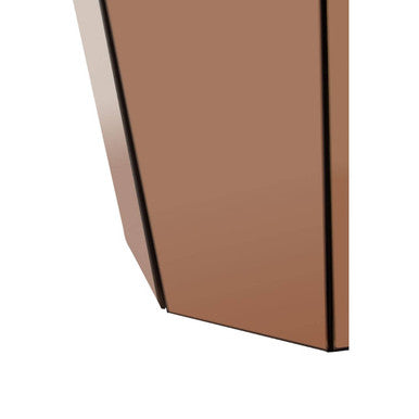 Faceted Rose Gold Mirrored Glass Side Table | Kensington Townhouse