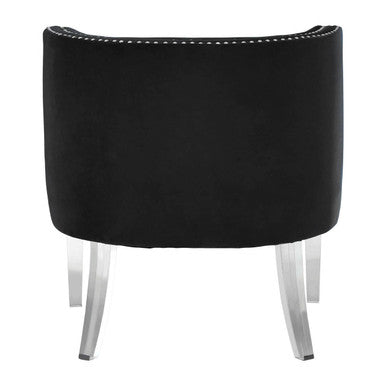Black Velvet Chair with Acrylic Legs | Clarence