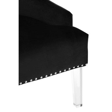 Button Tufted Black Velvet Chair | Clarence