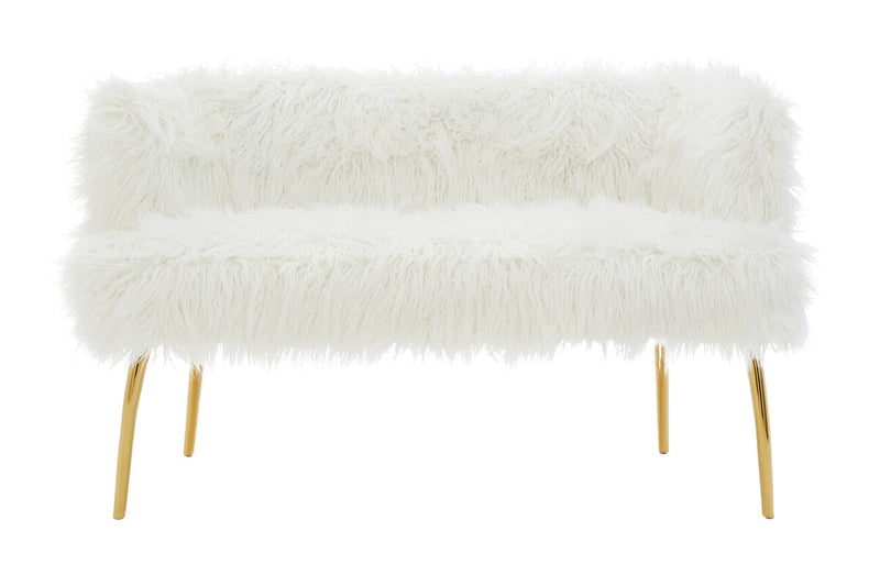 Fur Effect Sofa with Gold Legs | Clarence