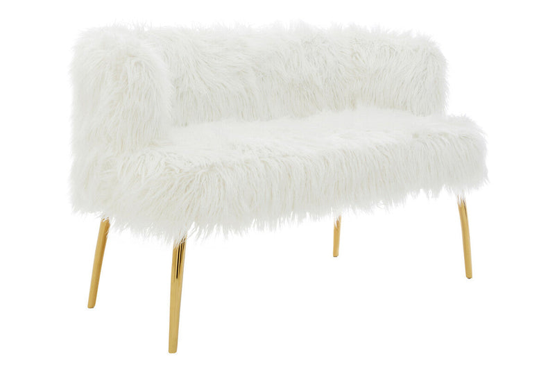 Fur Effect Sofa with Gold Legs | Clarence