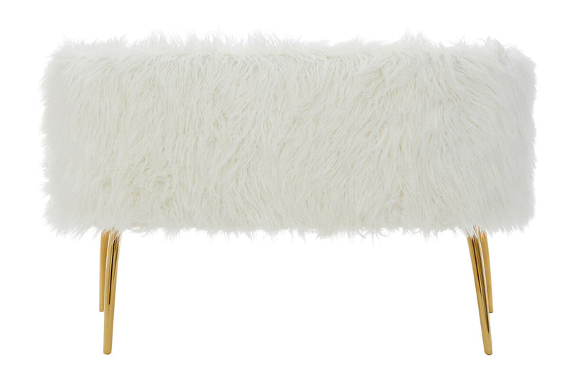 Fur Effect Sofa with Gold Legs | Clarence