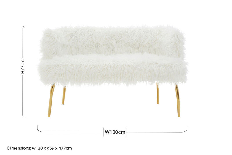 Fur Effect Sofa with Gold Legs | Clarence