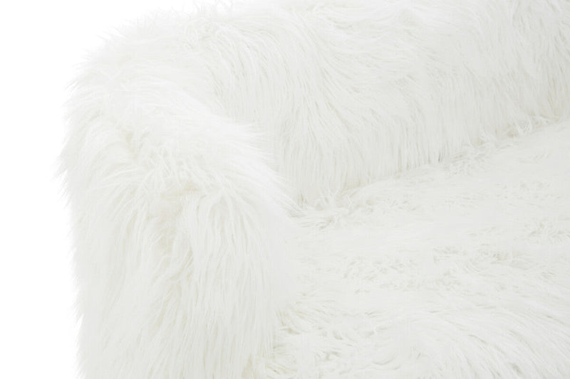 Fur Effect Sofa with Gold Legs | Clarence