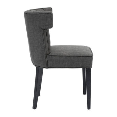 Grey Fabric Dining Chair with Black Legs | Oria