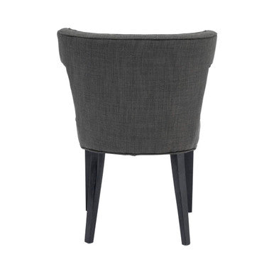 Grey Fabric Dining Chair with Black Legs | Oria