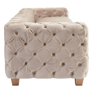 3 Seater Beige Velvet Sofa | Ophelia