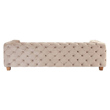 3 Seater Beige Velvet Sofa | Ophelia