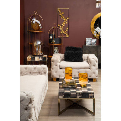 3 Seater Beige Velvet Sofa | Ophelia