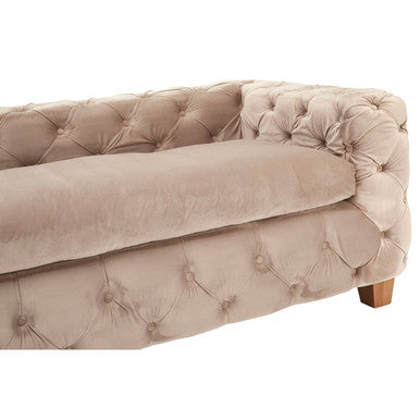 3 Seater Beige Velvet Sofa | Ophelia