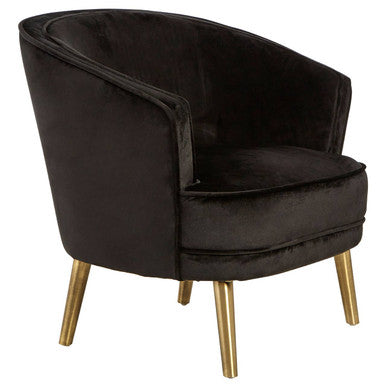 Black Velvet Round Chair | Louxor