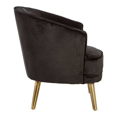 Black Velvet Round Chair | Louxor