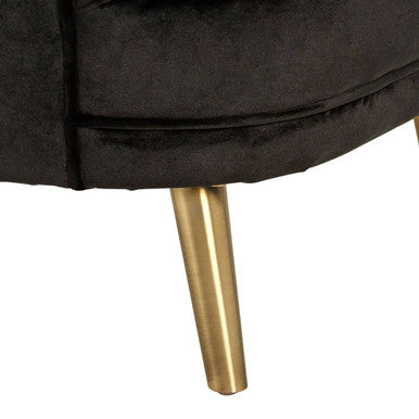 Black Velvet Round Chair | Louxor