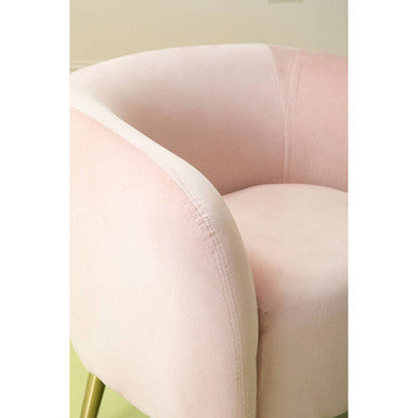 Pink Velvet Round Armchair | Louxor