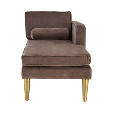 Grey Velvet Left Hand Chaise Longue | Louxor
