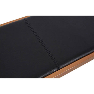 Black Leather and Rose Gold Finish Bench | Novara
