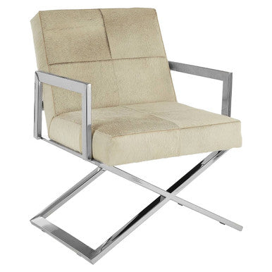 Genuine Grey Leather Chair | Kensington Townhouse