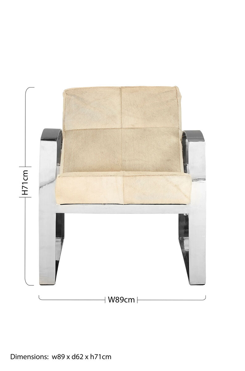 Hairon Leather Chair with Steel Legs | Kensington Townhouse