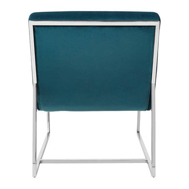 Teal Velvet Curving Profile Lounge Chair | Vogue